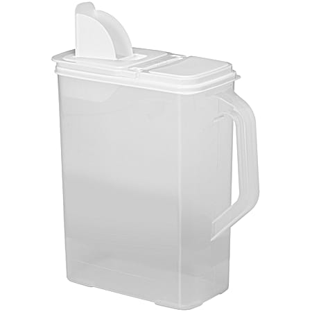 8 qt Clear Base & White Lid Pet Food Container