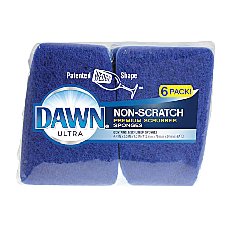 Dawn Blue Non-Scratch Scrubber Sponges - 6 pk