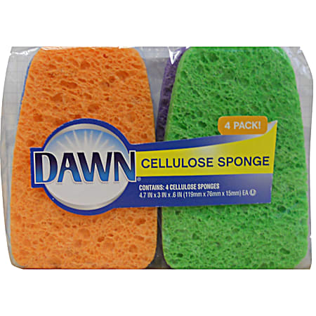 Dawn Cellulose Sponges - Assorted 4 pk