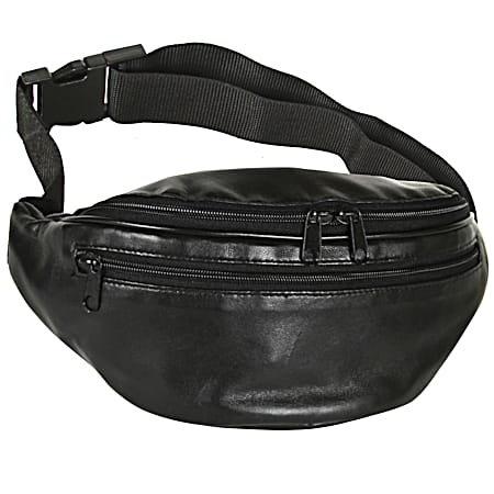Julia Buxton Ladies' Black 3-Zipper Leather Bike Bag