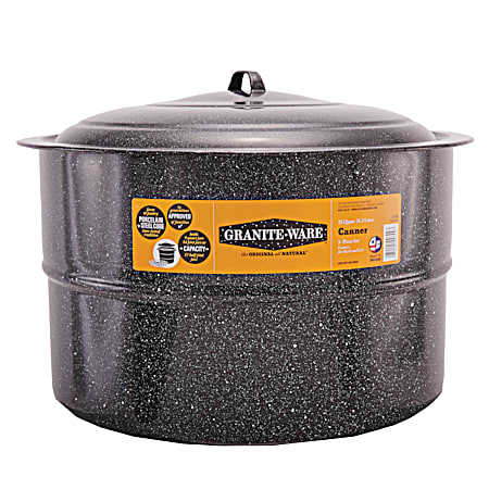 Granite-Ware 33 qt Black Canner w/ Jar Rack