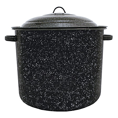 Granite-Ware 21 Qt Black Large Stock Pot w/Lid