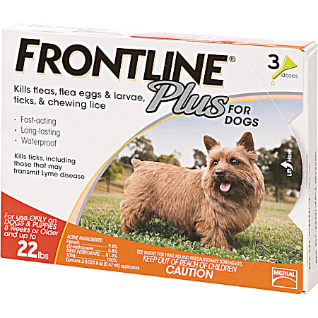 Frontline Plus Dogs up to 22 lbs Flea & Tick Control