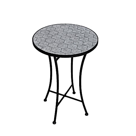 14 in KD Grey Hexagon Side Table