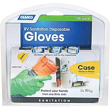 RV Sanitation Disposable Gloves - 100 Ct