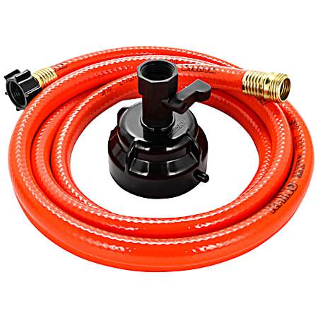 Camco RhinoFlex 10 ft Orange Clean-Out Hose System w/ Rinse Cap