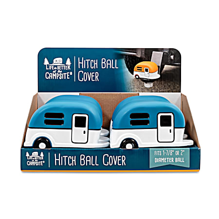 Camco LIFE IS BETTER AT THE CAMPSITE Blue Hitch Ball Cover