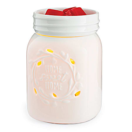 White Mason Jar Illumination Fragrance Warmer