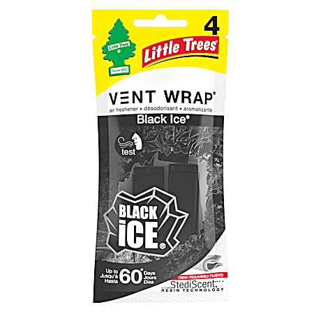 Little Trees Black Ice Vent Wrap Car Air Freshener - 4 Pk