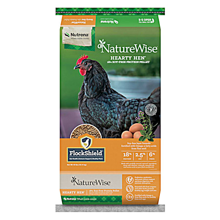 40 lbs NatureWise Hearty Hen 18% Soy-Free Protein Layer Pellet Poultry Feed