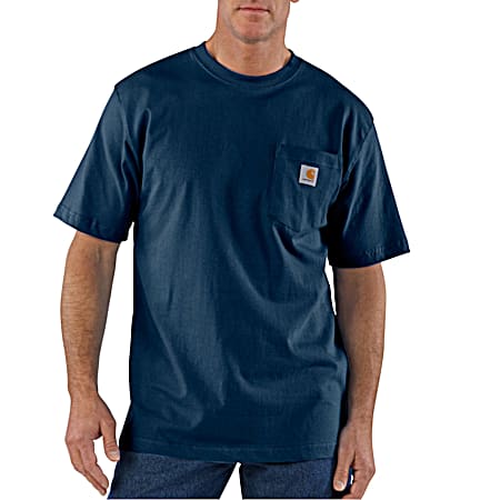 Men's Navy Workwear Short Sleeve Pocket Shirt
