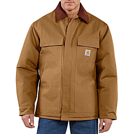 Men's Traditional Brown Arctic Quilt-Lined Full Zip Long Sleeve Jacket