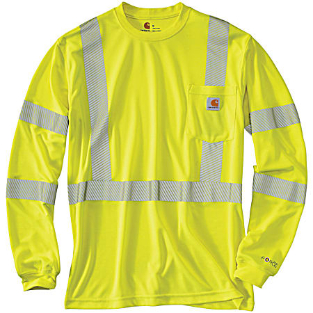 Men's Force Brite Lime High Visibility Long Sleeve Shirt
