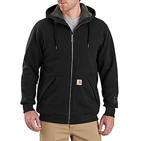 Men's Rain Defender Rockland Black Sherpa-Lined Hooded Sweatshirt