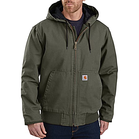 Men's Big & Tall Active Moss Insulated Hooded Full Zip Cotton Jacket