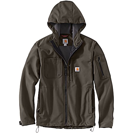 Men's Rain Defender Tarmac Hooded Midweight Relaxed Fit Full Zip Softshell Jacket