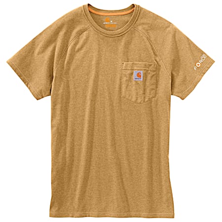 Men's Force Cotton Yellowstone Heather Crew Neck Short Sleeve Pocket T-Shirt
