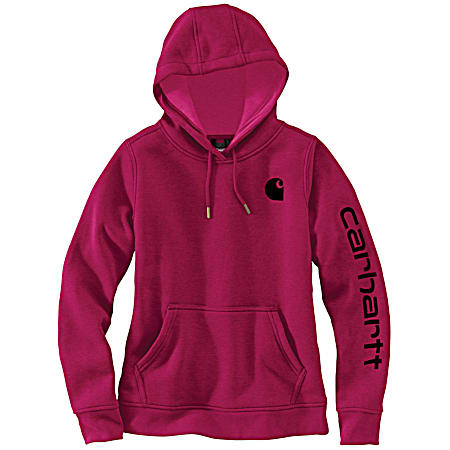 Women's Clarksburg Beet Red Heather Relaxed Fit Graphic Long Sleeve Hoodie