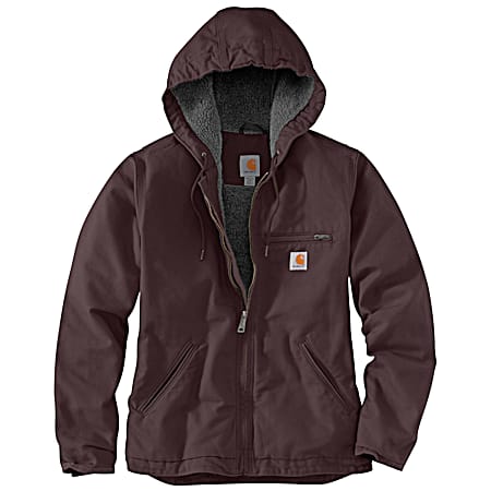 Women's Loose Fit Washed Duck Sherpa-Lined Jacket