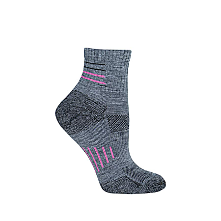 Ladies' Charcoal Merino Wool Quarter Length Hiker Sock