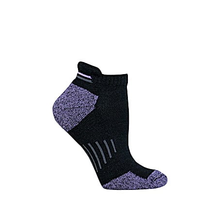 Ladies' Black Merino Wool Blend Low Cut Heel Tab Hiker Socks