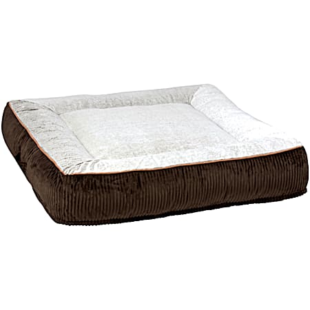 Carpenter Co. Thor 34 in x 34 in x 7 in Brown/Cream Oversized Cluster Fill Pet Bed