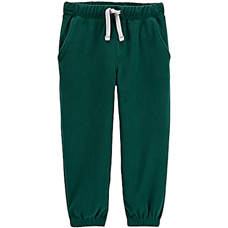 Toddlers' Green Pull-On Polyester Microfleece Pants