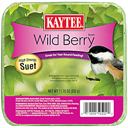 Wild Berry High Energy Suet Cake Wild Bird Feed, 11.75 oz