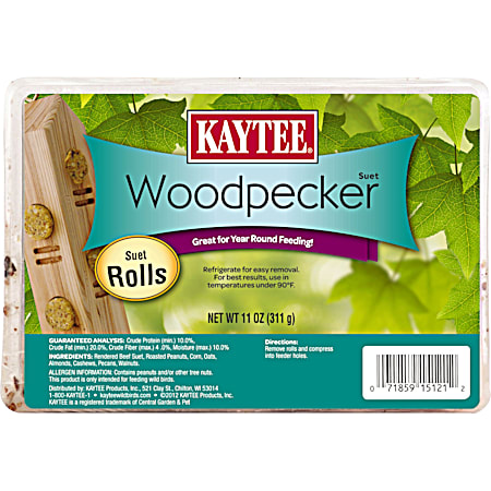 Kaytee 12 Oz Woodpecker Suet Dough Roll