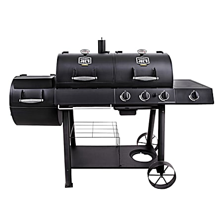 Longhorn Combo 3-Burner Charcoal and Gas Smoker and Grill