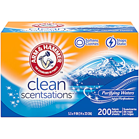 Clean Scentsations Purifying Waters Dryer Sheets - 200 Ct.