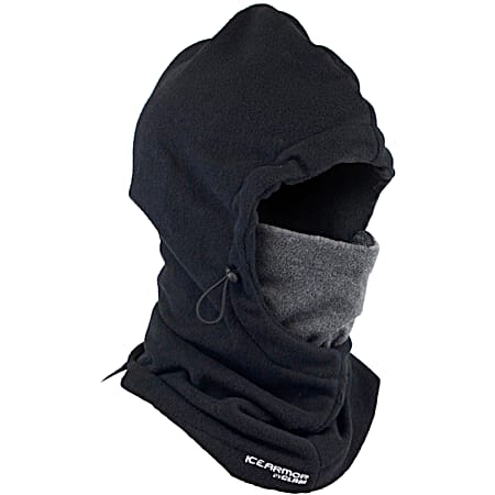 Adult Hoodie Black/Gray Fleece Facemask