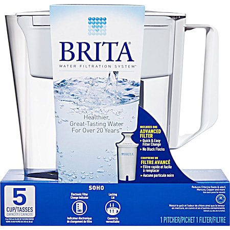 Brita 5-cup White SOHO Water Filtration Pitcher