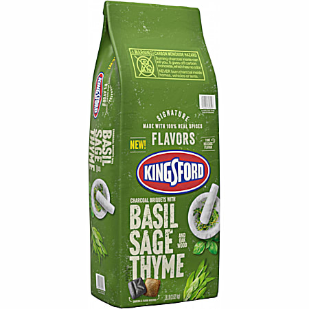 8 lb Signature Flavors Briquets w/Basil-Sage-Thyme-Oak