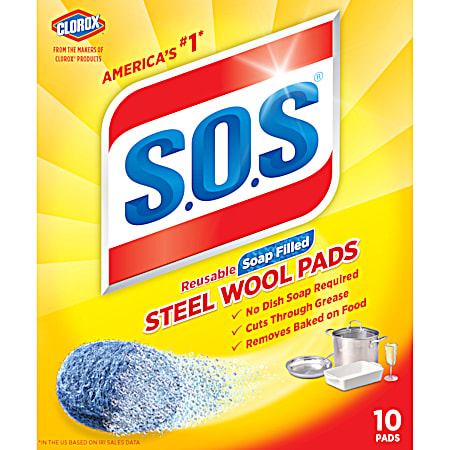 SOS Steel Wool Soap Pads - 10 Pk.