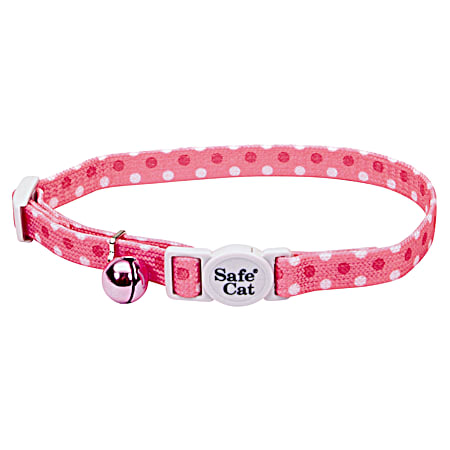 3/8 in x 12 in Pink Dots Fashion Collar w/ Bell