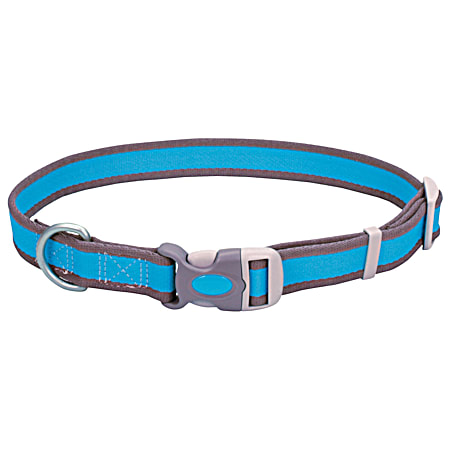 Pet Attire Blue & Grey Adjustable Dog Collar 