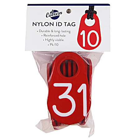 Coburn Red Neck Tag Numbered 31-40