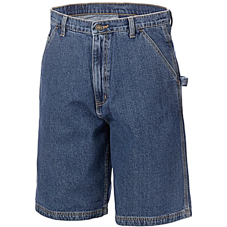 Men's Medium Wash Denim Carpenter Shorts