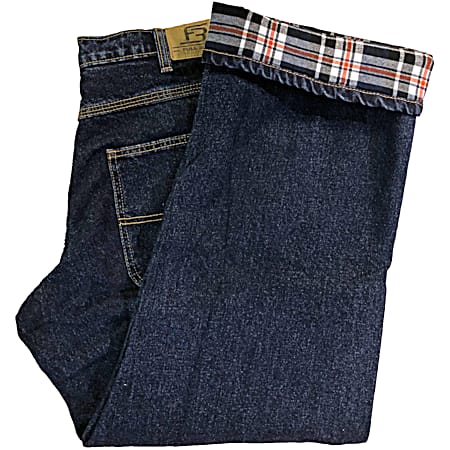 Full Blue Men's Dark Wash Flannel Lined Jeans