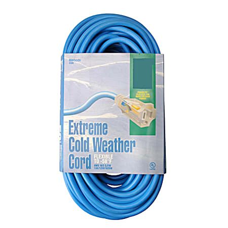 Cold Flex 16/3 SJTW Extreme Cold Weather Blue Outdoor Extension Cord