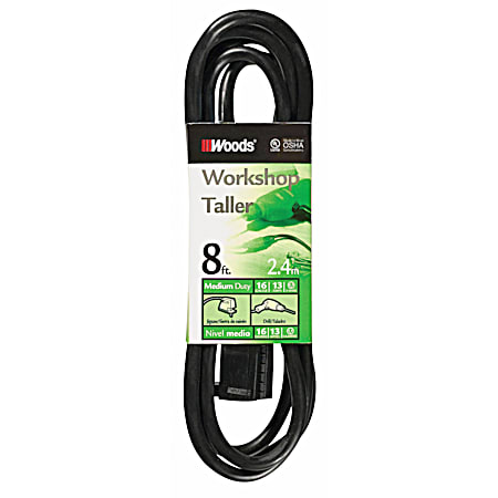 Woods 16/3 SJTW Black Outdoor Extension Cord