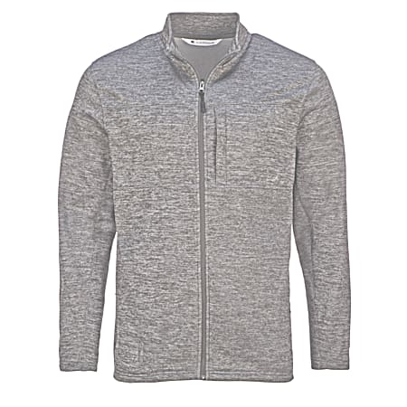 Men's Kaweah Heather Grey Slub Fleece Full Zip Jacket
