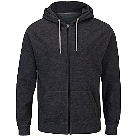 Colosseum Men's Average Joe Black Heather Hooded Full Zip Long Sleeve Sweatshirt