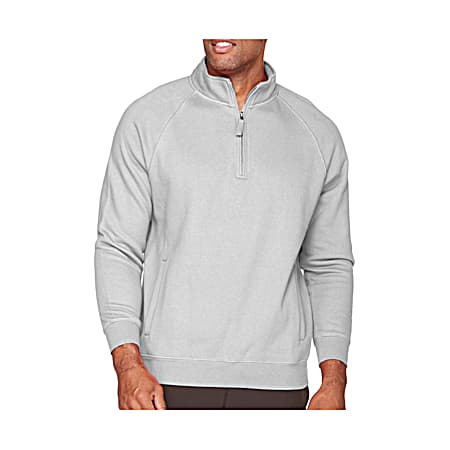 Men's Authentic Classic Grey 1/4 Zip Long Sleeve Pullover