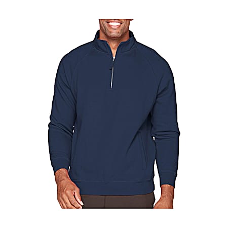 Men's Authentic Classic Navy 1/4 Zip Long Sleeve Pullover