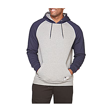 Men's Authentic Classic Grey/Navy Colorblock Long Sleeve Pullover Hoodie