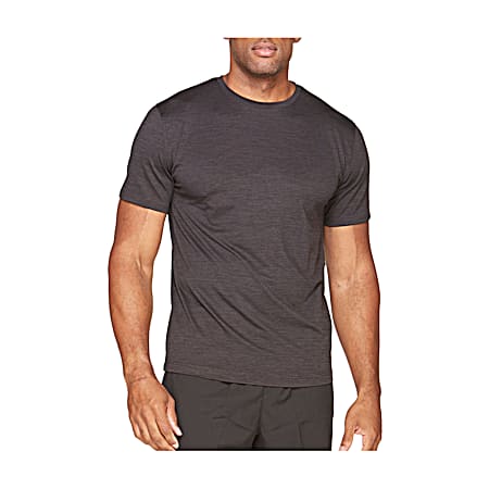 Men's Apollo Performance Black Crew Neck Short Sleeve T-Shirt