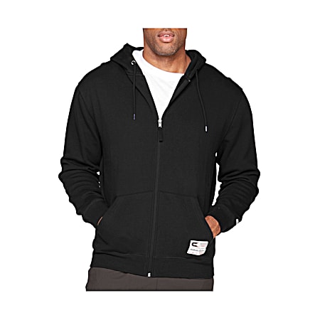 Men's Authentic Classic Black Full Zip Long Sleeve Hoodie