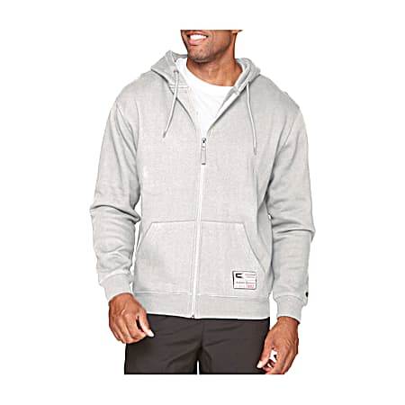 Men's Authentic Classic Grey Full Zip Long Sleeve Hoodie